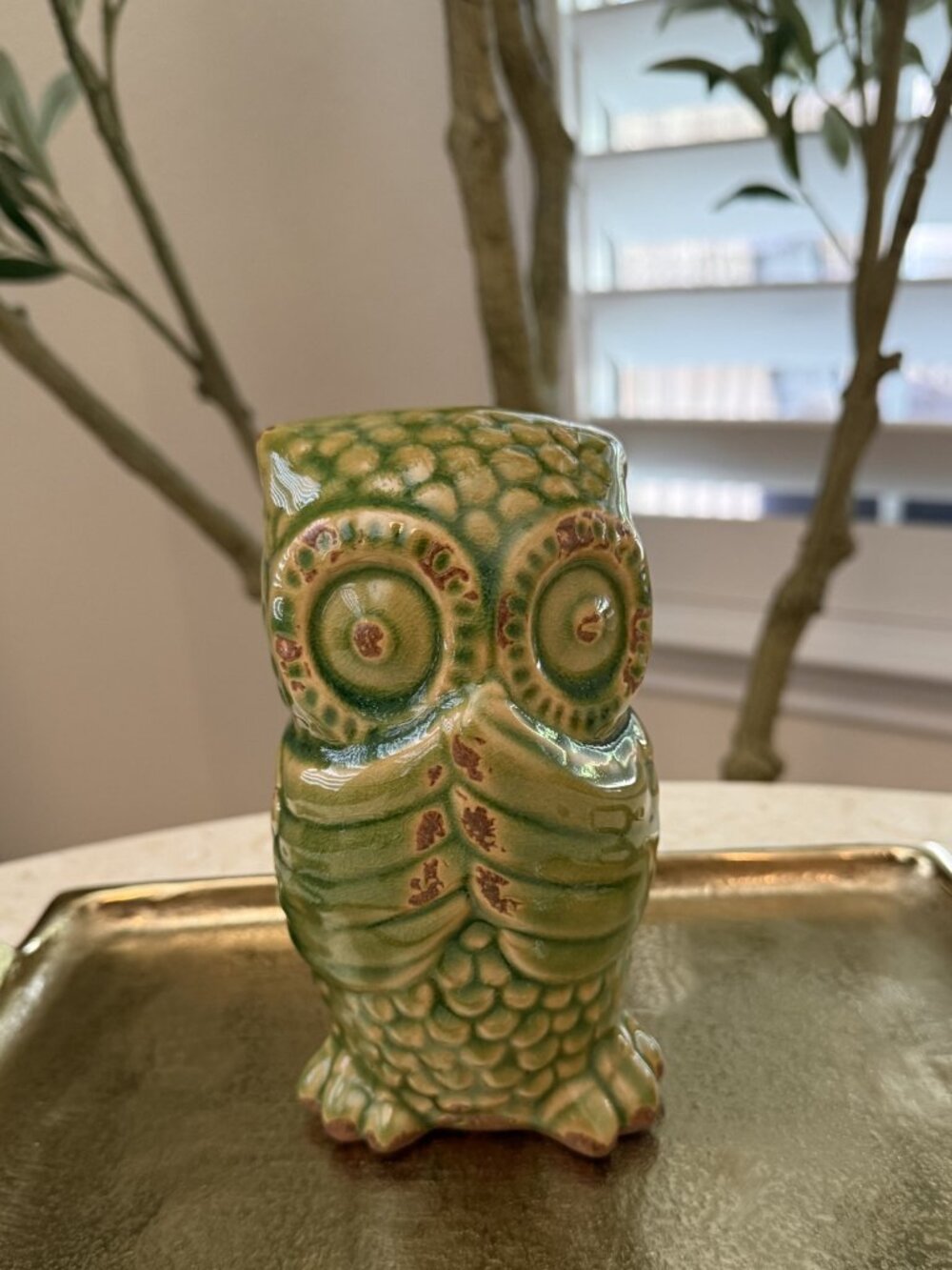 Ceramic 'Speak No Evil'  Pier 1 Owl Figurine